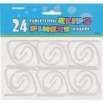 Clear Plastic Table Cover Clips (19cm) 24 Count - Heavy-Duty Tablecloth Holders for Outdoor and Indoor Events