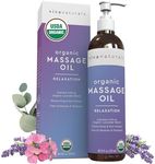 Viva Naturals Organic Massage Oil (8 fl. oz.) - Lavender Scented Relaxing Body Massage Oil for Massage Therapy - Perfect for Home Use & Professional Massages - Non-Greasy and Non-Sticky Formula