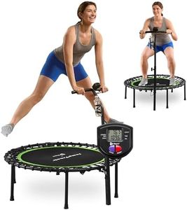 Lifepro Jumptrack Indoor Rebounder Trampoline for Adults with Handle Bar & Jump Counter – Foldable 40” Portable Silent Bungee System for Low-Impact Cardio & Exercise Trampoline Indoor/Outdoor Workouts