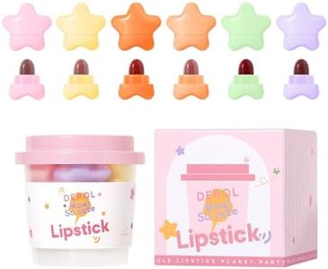 BeauFairy Star Capsule Lipstick Set, 6 Colors, Mini Waterproof Velvet Matte Lipstick, Long Lasting Cute Star Capsule Shaped Nonstick Cup Lip Gloss, Portable Makup Christmas New Year for Girls, A