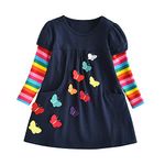 DXTON Little Girl Children Kid Winter Long Sleeve Tutu Party Dresses LH5805-5T