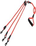 Heyllou 3 in 1 Durable Nylon Dog Leash with Padded Handle, 360° Swivel No Tangle Climbing Rope Removable Pet Traction Rope, Lead for Medium Large Dogs Red