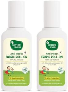 Mother Sparsh Natural Mosquito Repellent Fabric Roll-on for Babies, 3-Way Protection from Mosquitoes, Fleas and Ants (12ml, Pack of 2)