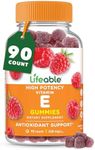 Lifeable Vitamin E Gummies | 268mg | Great Tasting Vitamin E Supplements | Skin, Eye Health and Immune Function Support | VIT E for Adults, Men, Women | 90 Gummies