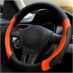 Mayco Bell Unisex's Soft Fiber Leather Braid On The Steering-Wheel of Car Steering Wheel Cover (Orange)