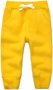 CuteOn Unisex Toddler Jogger Pants Kids Cotton Elastic Waist Winter Baby Sweatpants Pants 5Years Yellow