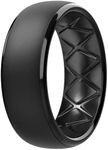 Egnaro Silicone Ring Men - Breathable Rubber Wedding Rings for Men, Lifetime Coverage, Unique Design, Comfort Fit Ring, 9(18.9mm), Metal,Rubber,Silicone