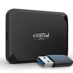 Crucial X9 4TB Portable External SSD with USB-A Adapter - Up to 1050MB/s, External Solid State Drive, Works with PlayStation, Xbox, PC and Mac, USB-C 3.2 - CT4000X9SSD902