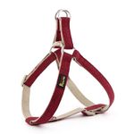 Plutus Pet Cotton Hemp Step In Dog Harness, Sustainable, Lightweight and Escape-Proof, Easy Walk Dog Harness for Puppy Small Medium and Large Dogs, Dark Red, M