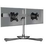 Duronic DM752 Double Twin LCD LED Desk Top Mount Arm Monitor Stand Bracket with Tilt and Swivel (Tilt ±15°|Rotate 360°)