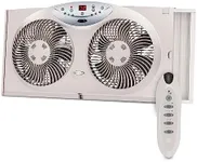 Bionaire BW2300-N Twin Reversible Airflow Window Fan with Remote Control, 2 Blades, White