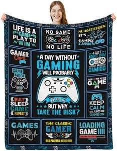 DOINBEE Gaming Blanket Blue Gamer Throw Blanket for Teen Boys Men Adults, Unique Gamer Gifts for Video Game Lovers, Gaming Gifts for Gamers, Gaming Bedding Gamer Room Decor for Boys Adults 80"x60"