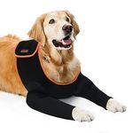 Dog Recovery Sleeve to Stop Licking Wound, Cone Collars Alternative, Scratch Resistant Dog Recovery Suit, Waterproof Dog Leg Wound Protector to Prevent Licking Bite, Avoids Wound Infection - Black, S