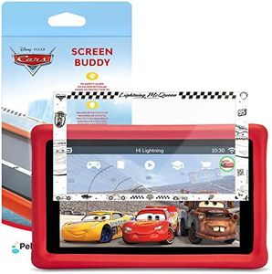 Pebble Gear Disney Pixar Cars 7 Inch Kids Tablet Screen Protector - 9H Tempered Glass with Cars Motif - Maximum Protection - Includes Cleaning Cloth - Specially Designed for Tablets
