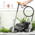 Pawfly 3-in-1 Aquarium Water Changer, Gravel Cleaner Siphon Vacuum & Tank Brush – Adjustable Flow Fish Tank Cleaner with Extendable Tubing & 3.75ft Hose for Easy Water Change & Sand Washing