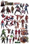 D2C Super Heroes Avengers Stickers - Pack of 42 Glitter Finish Waterproof Stickers for Laptop, Journal, Scrapbook, Diary, Guitar, Mobile (Avengers 01)