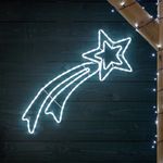 Christow Shooting Star Christmas Light, Flashing White LED Decoration, Rope Light Silhouette, Indoor Outdoor Wall Window, Mains Operated (W107cm x H40cm)