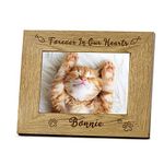 Personalised Engraved 7X5 Wooden Photo Frame Personalised Gift for Pets Dog Cat Memory Wipe Pet Memorial Picture Frame Condolence for Animal Lovers Pet Loss Paw Print Keepsake (Fish)