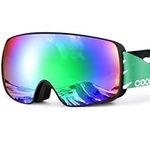 Odoland Kids Ski Goggles, Snowboard Goggles for Youth Skiing Age 8-16, Snow Goggles S2 Double Lens Anti-Fog UV400 Protection, Black Frame Colorful VLT 28%