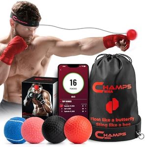 Boxing Reflex Balls Set of 4 – Boxing Ball MMA Gear of with Varying Weights with Adjustable Headband and 4 Spare Strings to Improve Speed and Hand-Eye Coordination for Men, Kids Boxing Equipment