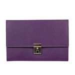 AR BRAND EST. 2021 Travel Document Wallet Organiser with Lock for Passport (Purple)