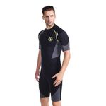 ZCCO Men's Shorty Wetsuits 1.5mm Premium Neoprene Back Zip Short Sleeve for Scuba Diving,Spearfishing,Snorkeling,Surfing（Men-4XL）