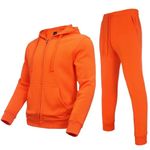 Zusmen Tracksuit Mens, Casual Long Sleeve Full-Zip Running Sweatsuit Sets, Track Jackets and Pants 2 Piece Outfit, Warm Jogging Sweat Suits for Men Orange XXL