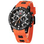 Men Watch, MF MINI FOCUS Chronograph Waterproof Sport Analog Quartz Watches Silicon Strap Fashion Wristwatch for Men