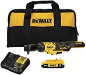 DEWALT 20V MAX Ratchet Set, 3/8 inch, 70 lbs of Torque, Battery and Storage Bag Included (DCF513D1)