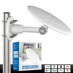 2024 RV TV Antenna for Smart TV Outdoor, 720° Long Range Omni Directional Reception Digital HD Antenna, Easy Installation - Digital HD RV Antenna for Camper, RV, Trailer, Truck - 32.8ft Cable (White)