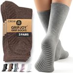 Socks with Grippers for Women - Hospital Socks - Non Slip Socks Womens - Grip Socks for Men - 3 Pairs