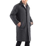 alpine swiss Zach Mens Wool Trench Coat Knee Length Overcoat Gray Med