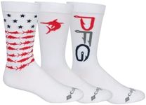 Columbia Men's 2 Pack PFG Crew Socks Hiking, White, 4.5-12 UK