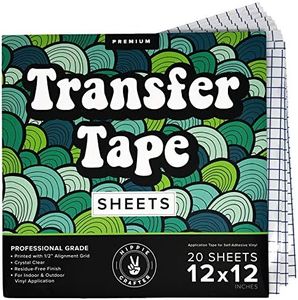 Clear Transfer Tape for Vinyl Adhesive and HTV Heat Transfer Paper Sheets for Cricut Transfer Tape for Vinyl Paper Transfer Tape 20 Pieces 12"x 12" Transfer Tape Sheet