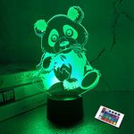 FULLOSUN Panda Gifts,3D lamp Kids Night Light with Remote Control 16 Colors Cute Panda Animal Pattern,Auto Changing with Touch Switch Desk Deco Lamps Xmas Birthday Gifts for Kids