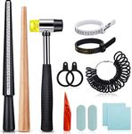 Ring Making Tools UK Ring Sizer Gauge with Ring Mandrel Rubber Hammer Repair Ring Measurement Resizer Finger Sizing Tool Jewellery Making Kit