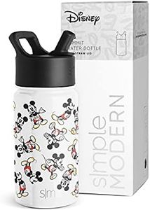 Simple Modern Disney Mickey Mouse Kids Water Bottle with Straw Lid | Reusable Insulated Stainless Steel Cup for Boys, School | Summit Collection | 14oz, Mickey Mouse Retro