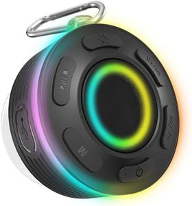 Portable Bluetooth Shower Speaker with Hi-Fi Stereo Sound,LED Lights, Suction Cup,Waterproof Design,Built-in Microphone,Hands-Free Calling,Perfect for Shower,Kitchens,Outdoor and Travel Use