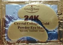 NYKKOLA 50 Pairs 24K Gold Eye Mask Powder Crystal Gel Collagen Natural Eye Pads For Anti-Aging & Moisturizing Reducing Dark Circles, Puffiness, Wrinkles