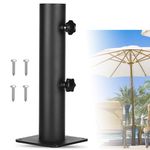 Wdwlbsm Patio Umbrella Outdoor Base Deck Mount Umbrella Holder Heavy Duty Umbrella Clamp Hand-Turn Knob Umbrella Base Stand for Decks, Docks, Courtyard Balcony, Pontoons, Patios, Pinic Tables Desk