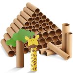 Bright Creations Brown Paper Cardboard Craft Tube Rolls (50-Pack) - 2 Sizes, 25 of Each, 15.2 and 19 cm Tall