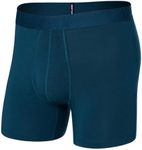 SAXX Underwear Co. Droptemp Cooling Cotton Boxer Brief Fly, Deep Ocean, Large