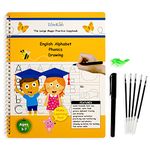 Teacher Designed EliteKids Large Magic Practice Copybook for Kids. Groove Letter Tracing Alphabet Book, Phonics and Handwriting Book. Pre K and Kindergarten Workbook with Copy Book Magical Pen.