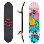 Piston Skateboard Max | 7-Layer Canadian Maple Deck | Beginners, Teens, Adults | Complete Assembled | Skate Supply India (Graffiti, 8.0" x 31.66")