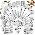 29 pcs Stainless Steel Kitchen Utensil Set - Non-Stick Cooking Utensils Set Heat Resistant Cooking Set - Kitchen Utensils Spatula Spoon Set - Kitchen Gadgets Kitchen Accessories Kitchen Tools