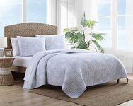 Tommy Bahama - King Quilt Set, Reversible Cotton Bedding with Matching Shams, Lightweight All Season Home Decor (Makena Blue, King)