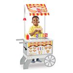 Melissa & Doug Wooden Snacks & Sweets Food Cart, Play Sets & Kitchens, Reversible Awning, 40+ Play Food Pieces, 124.46 cm H x 64.77 cm W x 34.29 cm L