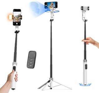 2026 Upgrade Auto Face Tracking Selfie Stick Tripod for iPhone with Light 360 °that Follows Your Movement 70.9" Phone Tripod Stand with Remote for Content Creator Vlog Live Stream Video Recording