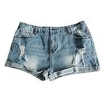 BEIBEIA Women Jeans Shorts Pants Ov