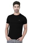 Dollar Super Combed Cotton Mens Solid T-Shirt(8909141271657_MLTSH-01-BLK-PO1_S)